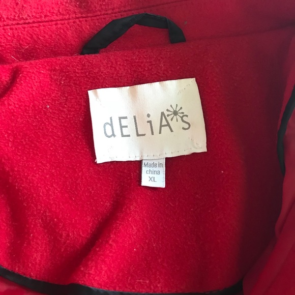 dELiA*s Red Pea Coat - Picture 3 of 3